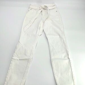 UEC Guess white high waisted belted jeans size 24